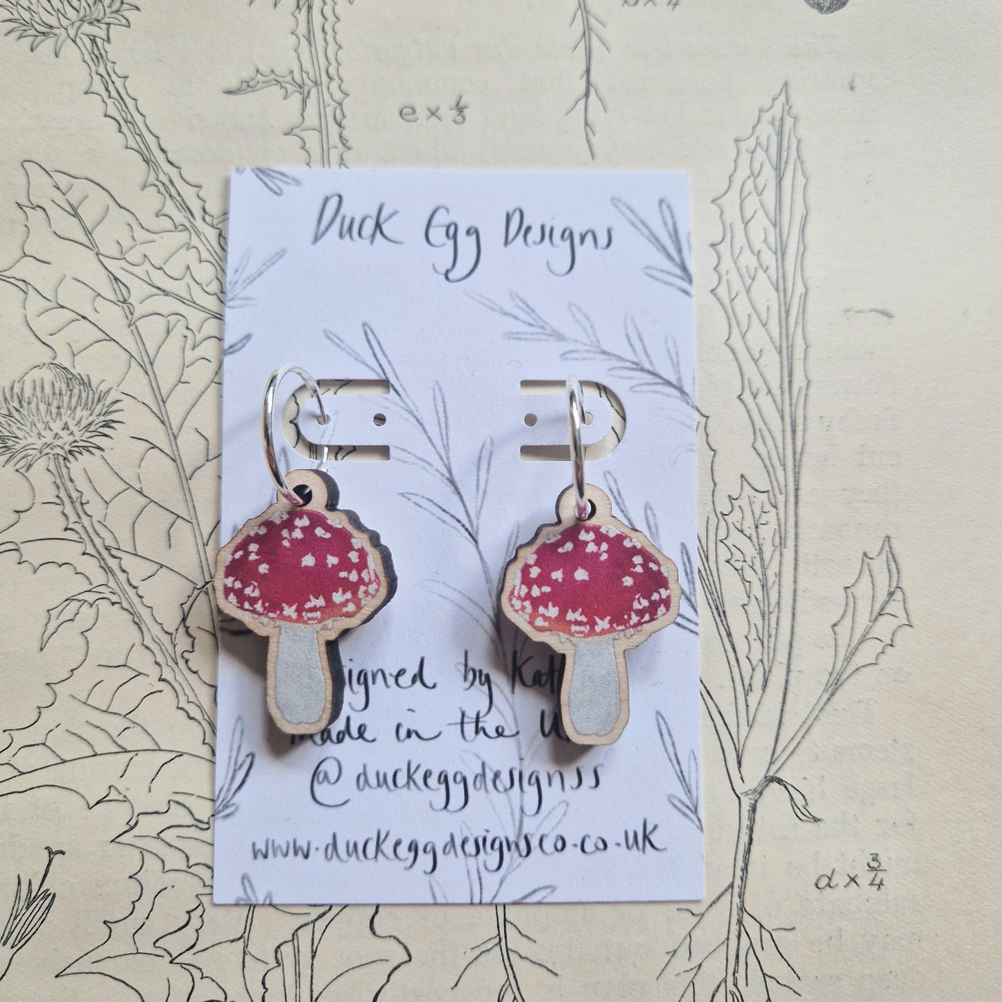 Fly Agaric Toadstool Earrings