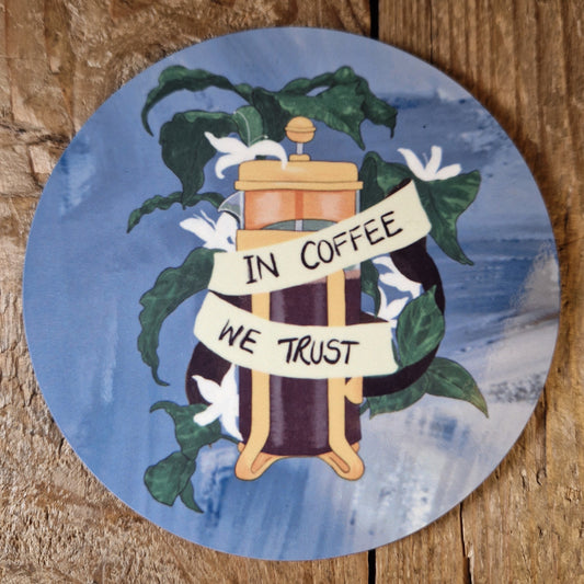 In Coffee We Trust Coaster