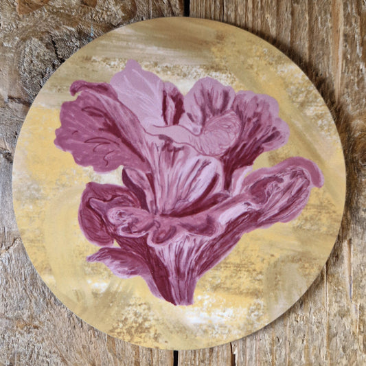 Pink Oyster Mushroom Fungi Coaster