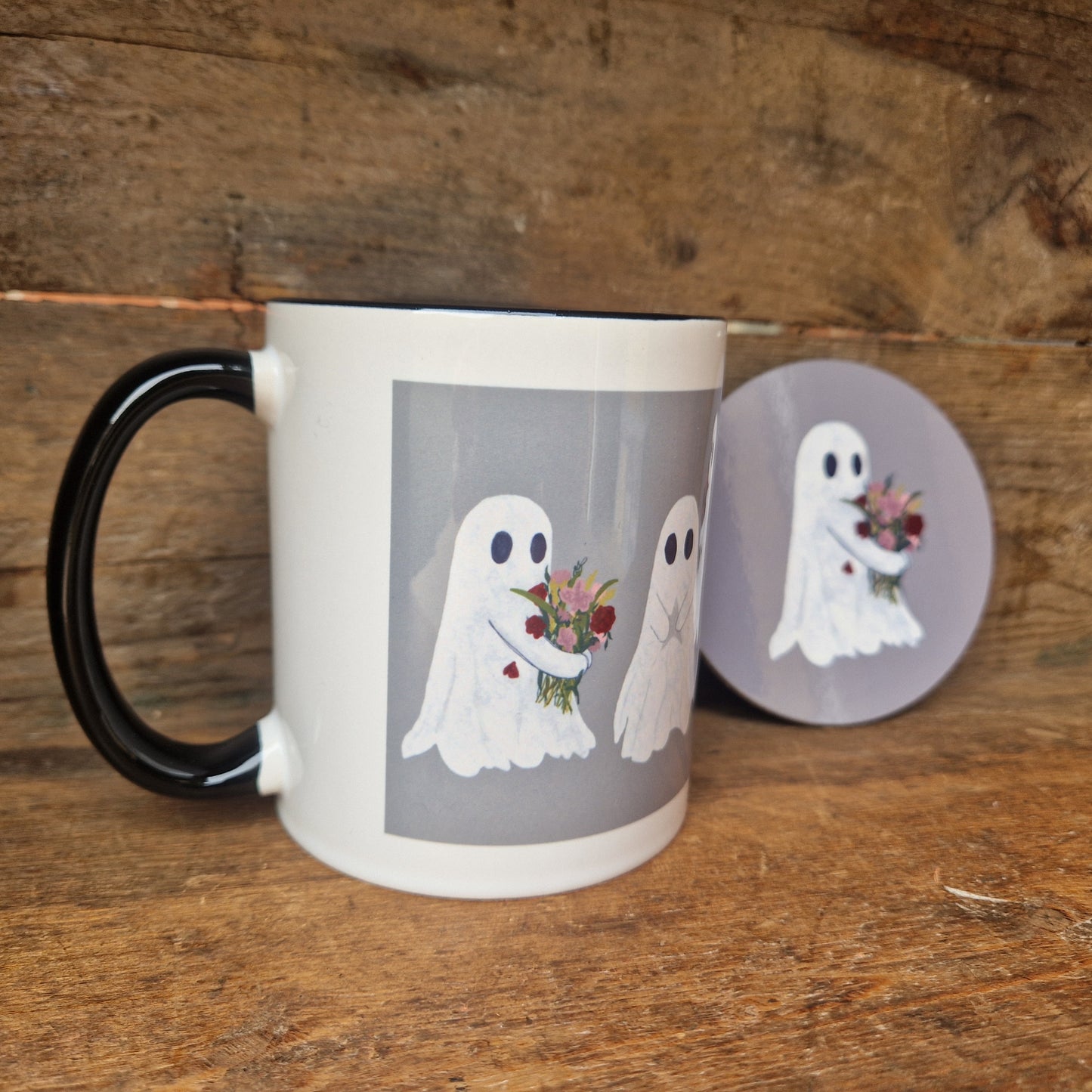 Ghost Mug and Coaster Set Design 1