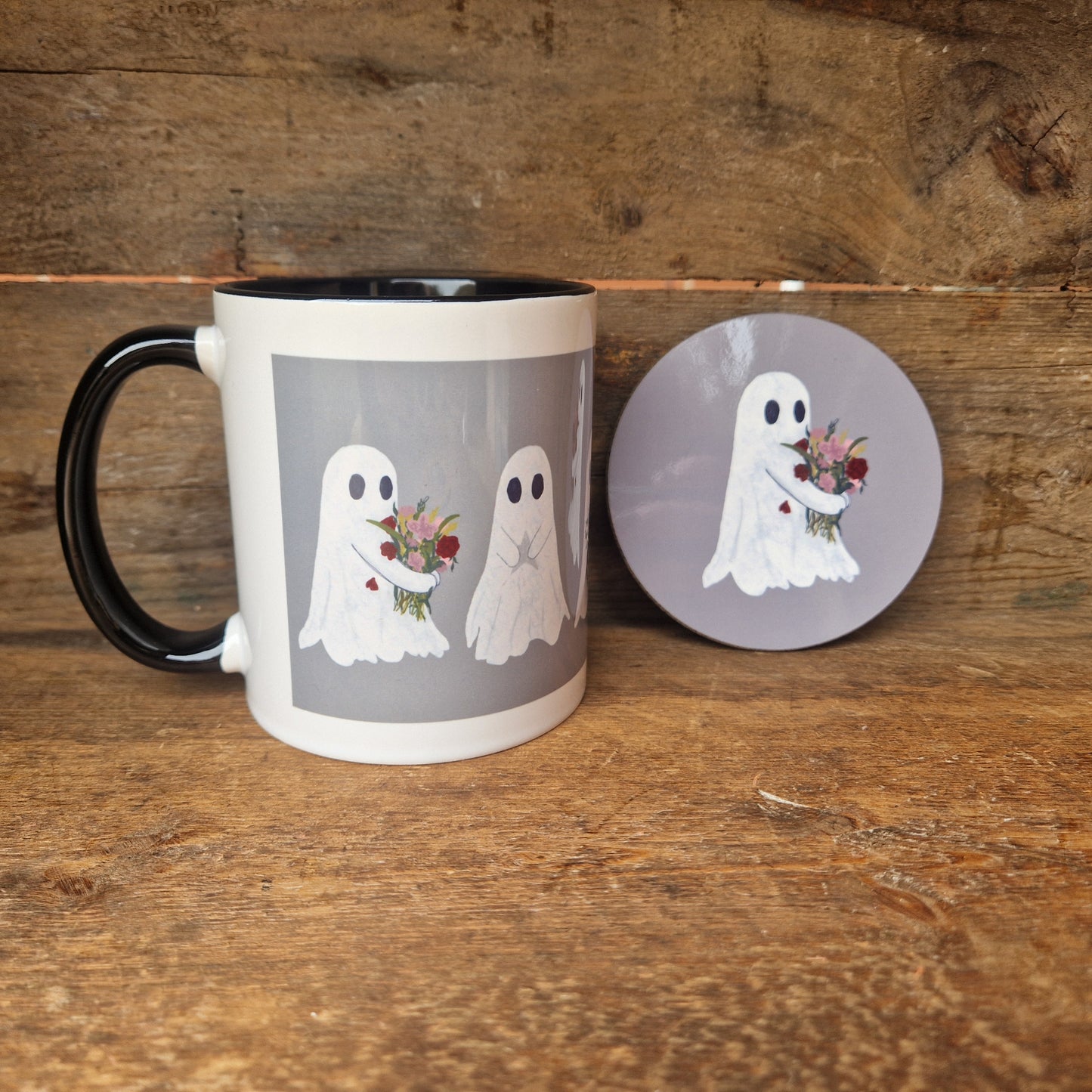 Ghost Mug and Coaster Set Design 1