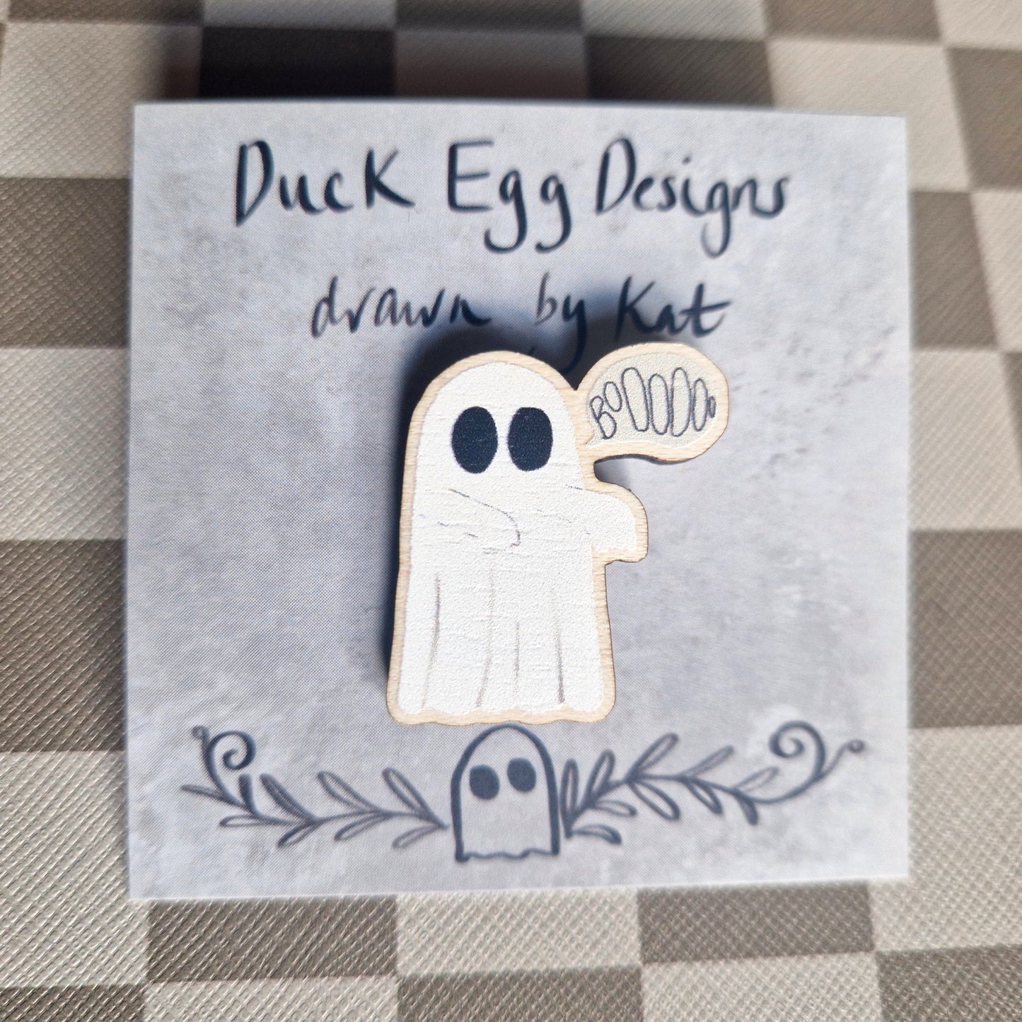 Boo Ghost Pin Badge