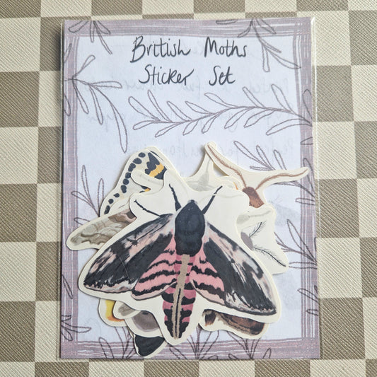 British Moths  Sticker Set