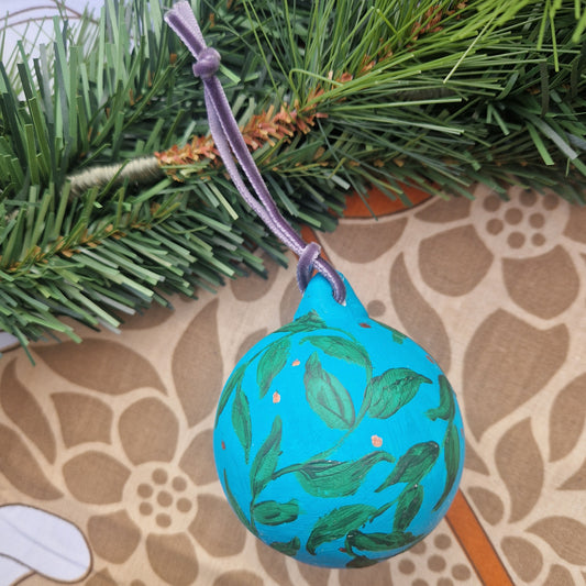 Blue and Green Leafy Bauble