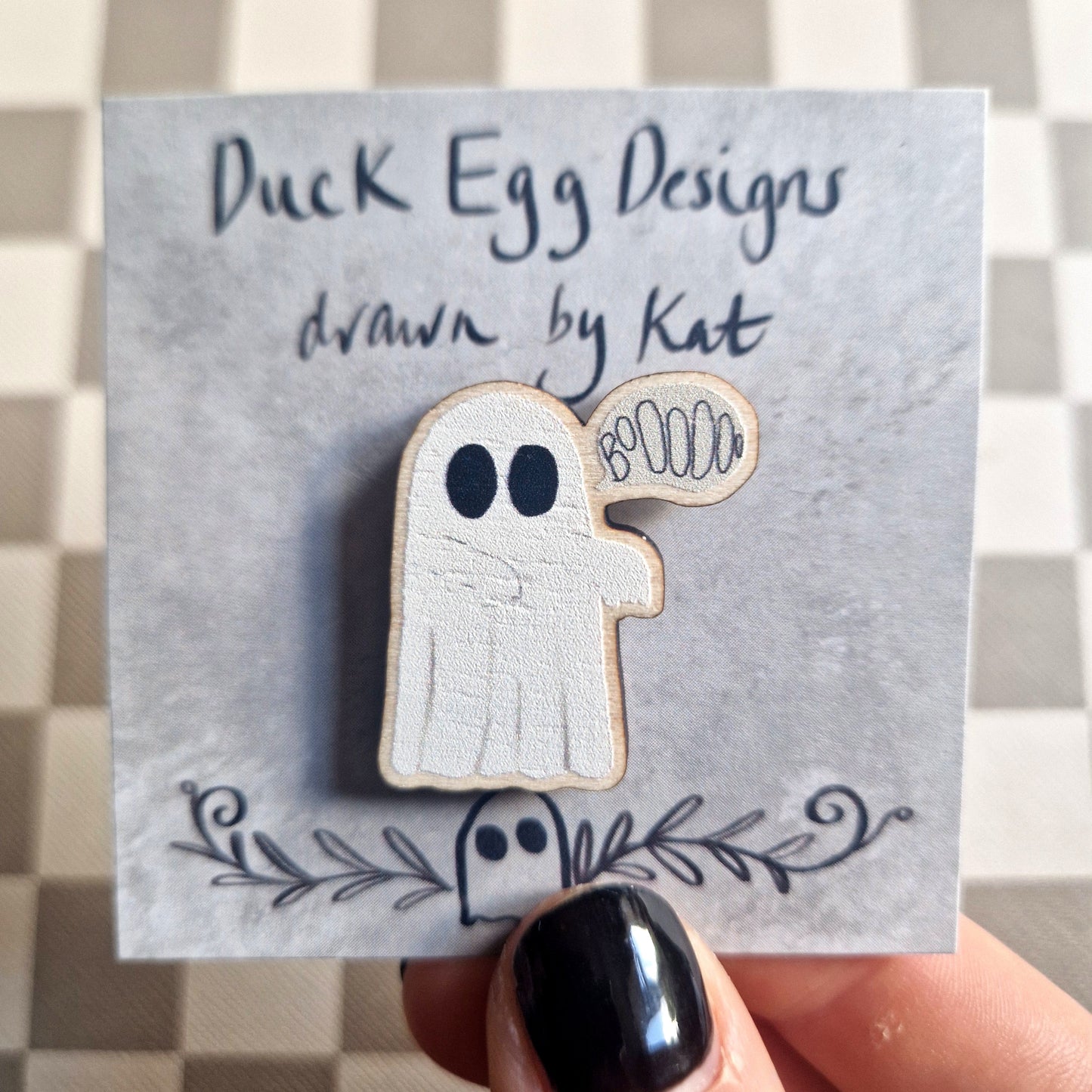 Boo Ghost Pin Badge