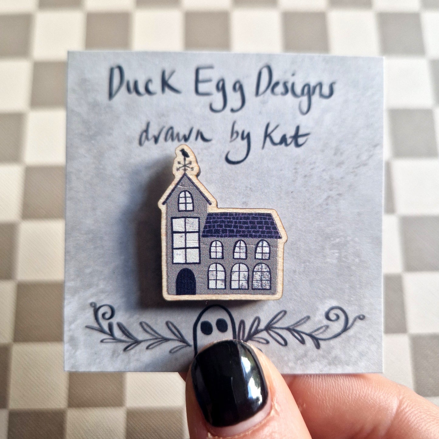 Haunted House Pin Badge