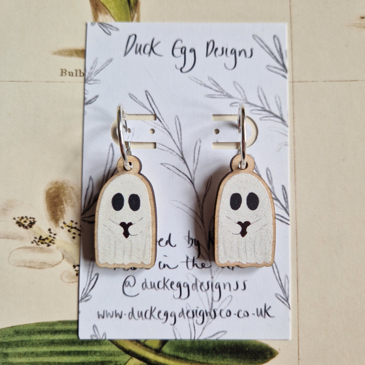 Ghost With Heart Earrings