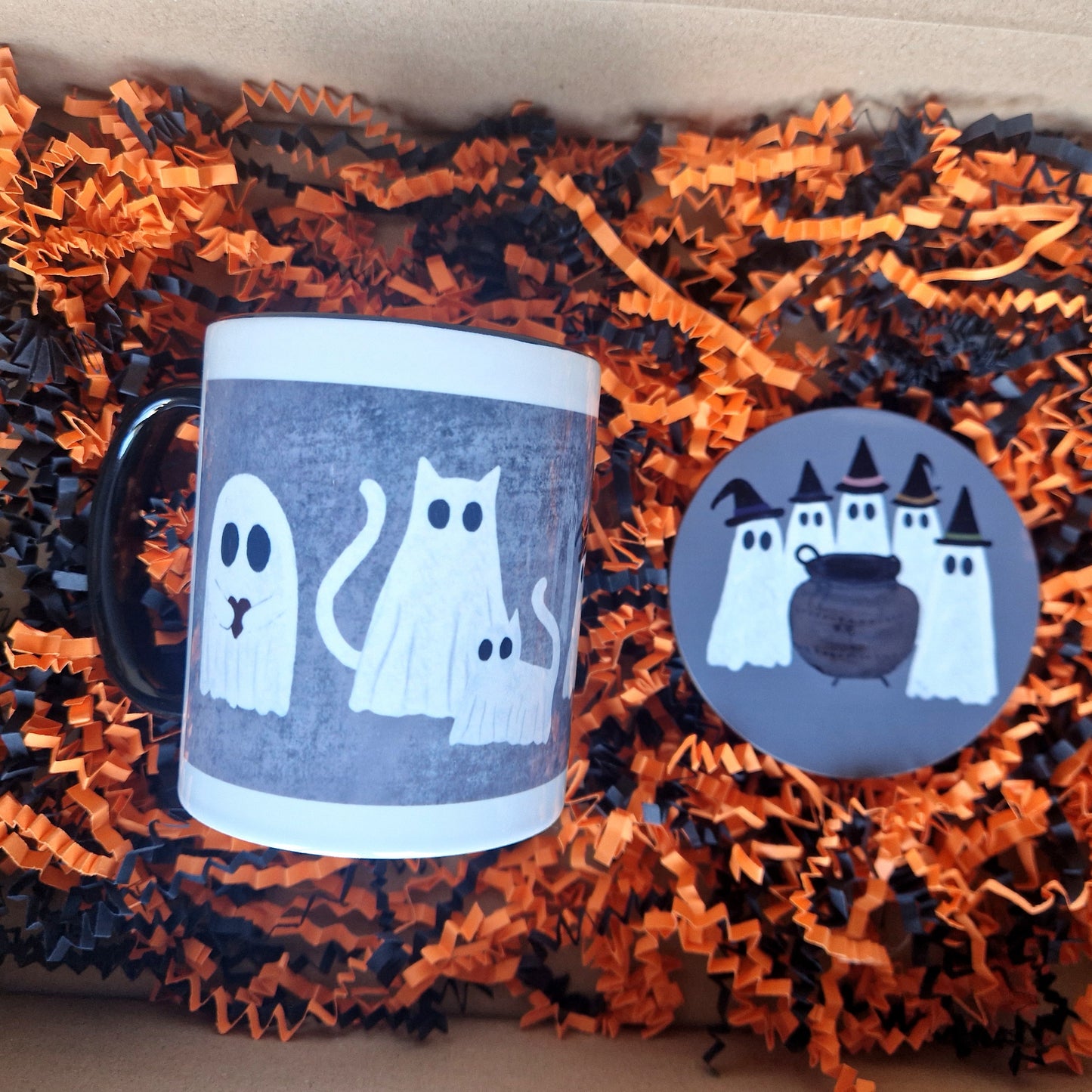 Ghost Mug and Coaster Set Design 2