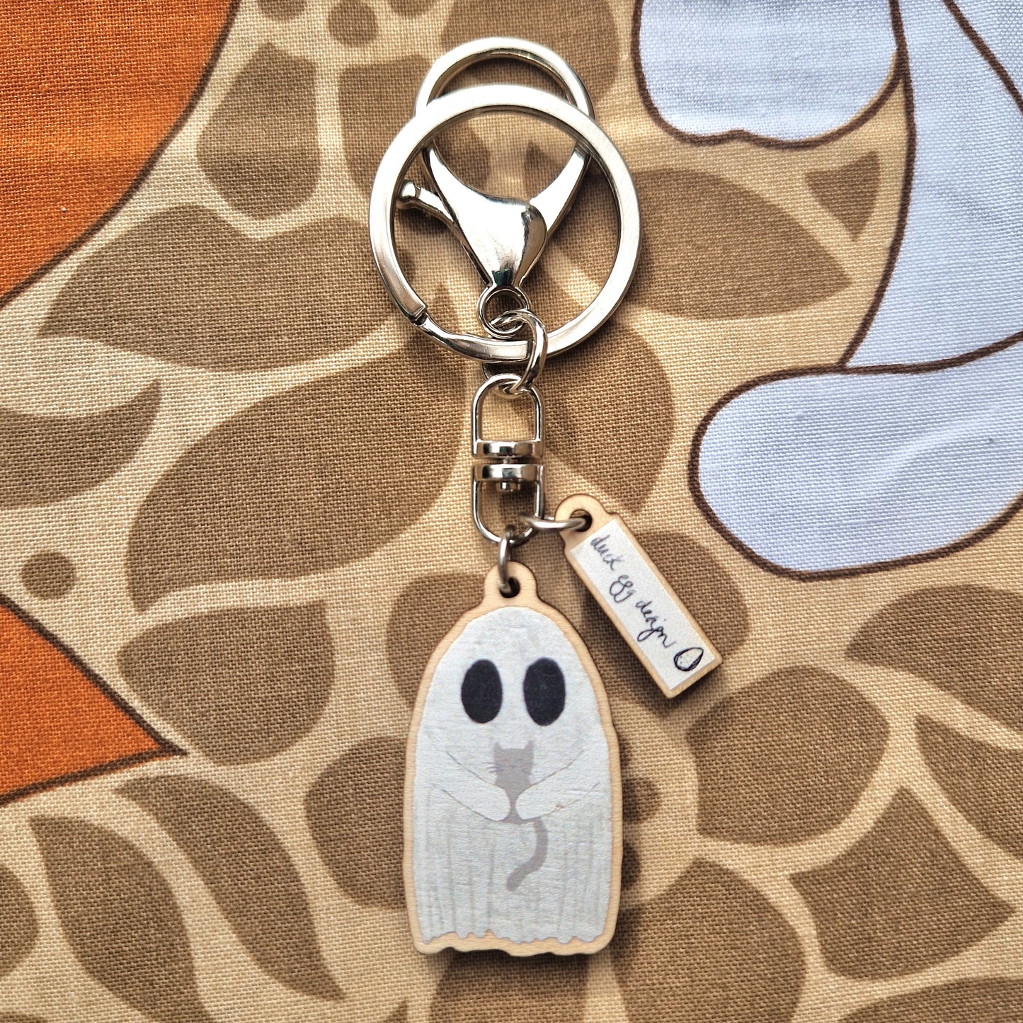 Ghost With Cat Keyring