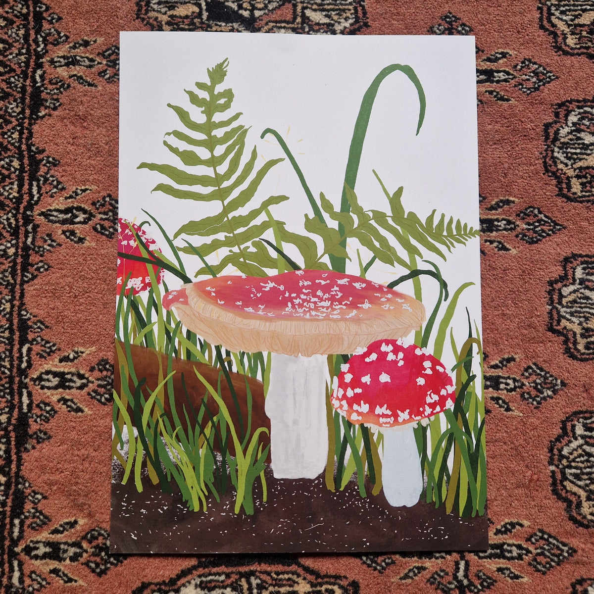 Fly Agaric Fungi A4 Art Print – Duck Egg Designs