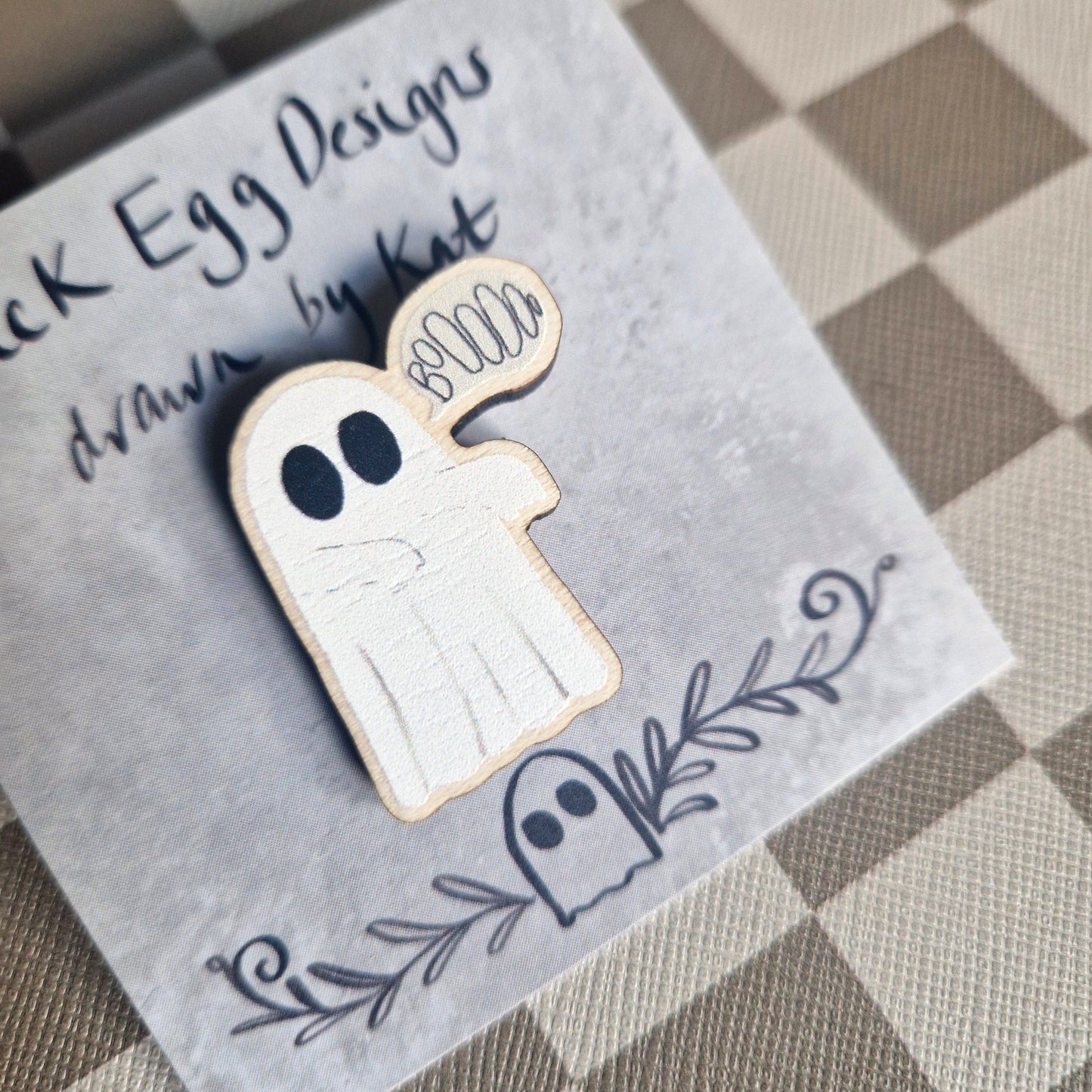 Boo Ghost Pin Badge